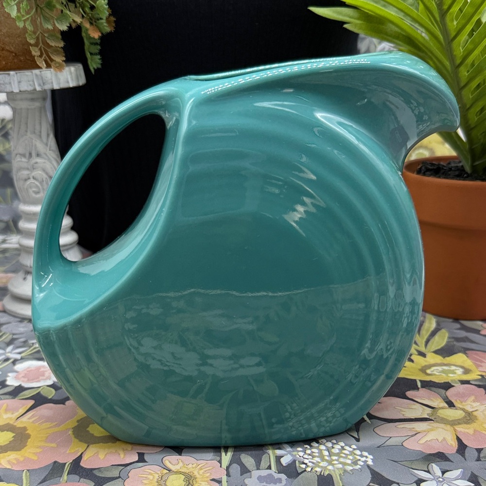 ⭐️Fiestaware Large Disc Pitcher in the color turquoise or sea mist